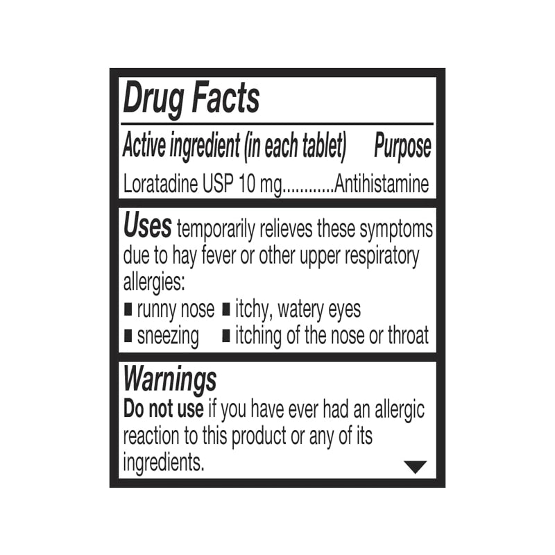 Loratadine 10 mg Non-Drowsy Antihistamine Tablets