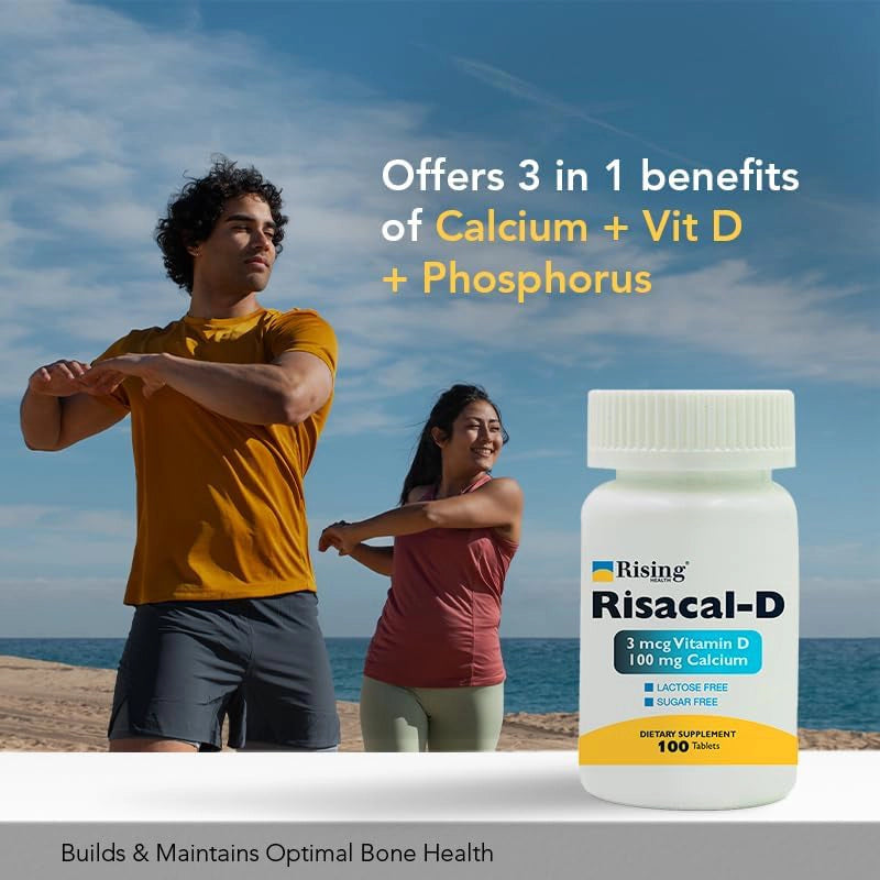 Risacal-D Calcium 100 mg + Phosphorus + Vitamin D3 Tablets