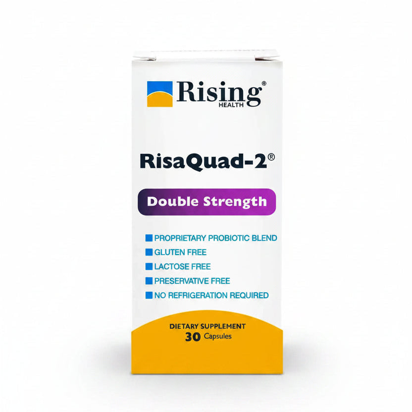 RisaQuad-2 four-strain probiotic 16 billion CFU capsules bottle — Rising Health