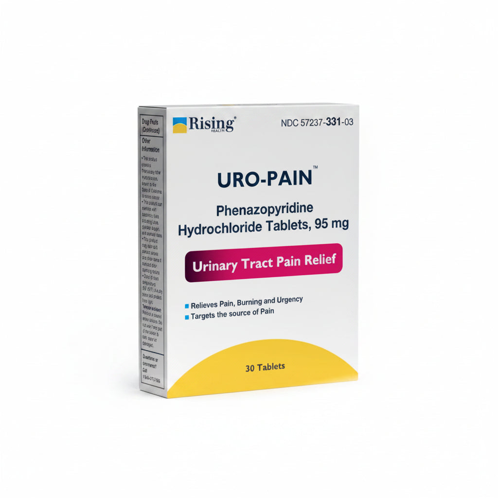 URO-PAIN 95mg phenazopyridine tablets box front — Rising Health