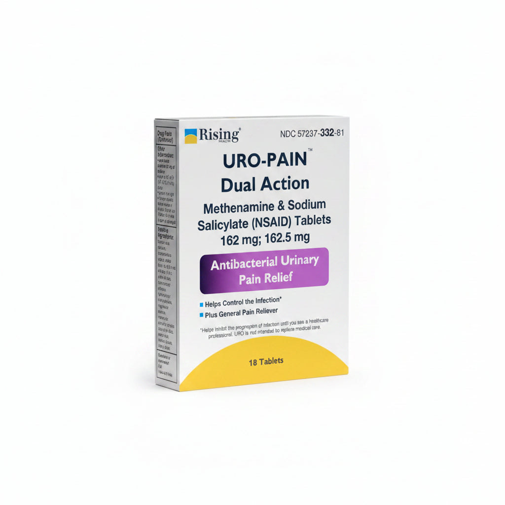 URO-PAIN Dual Action methenamine sodium salicylate tablets box front — Rising Health