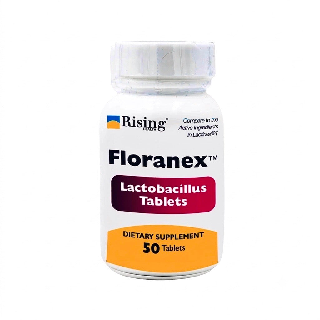 Floranex two-strain probiotic tablets bottle — Rising Health
