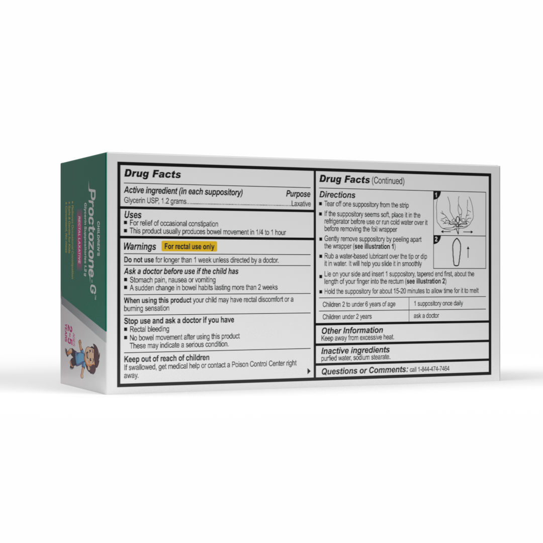 Proctozone-G™ Glycerin Suppositories 1.2 g (Pediatric)