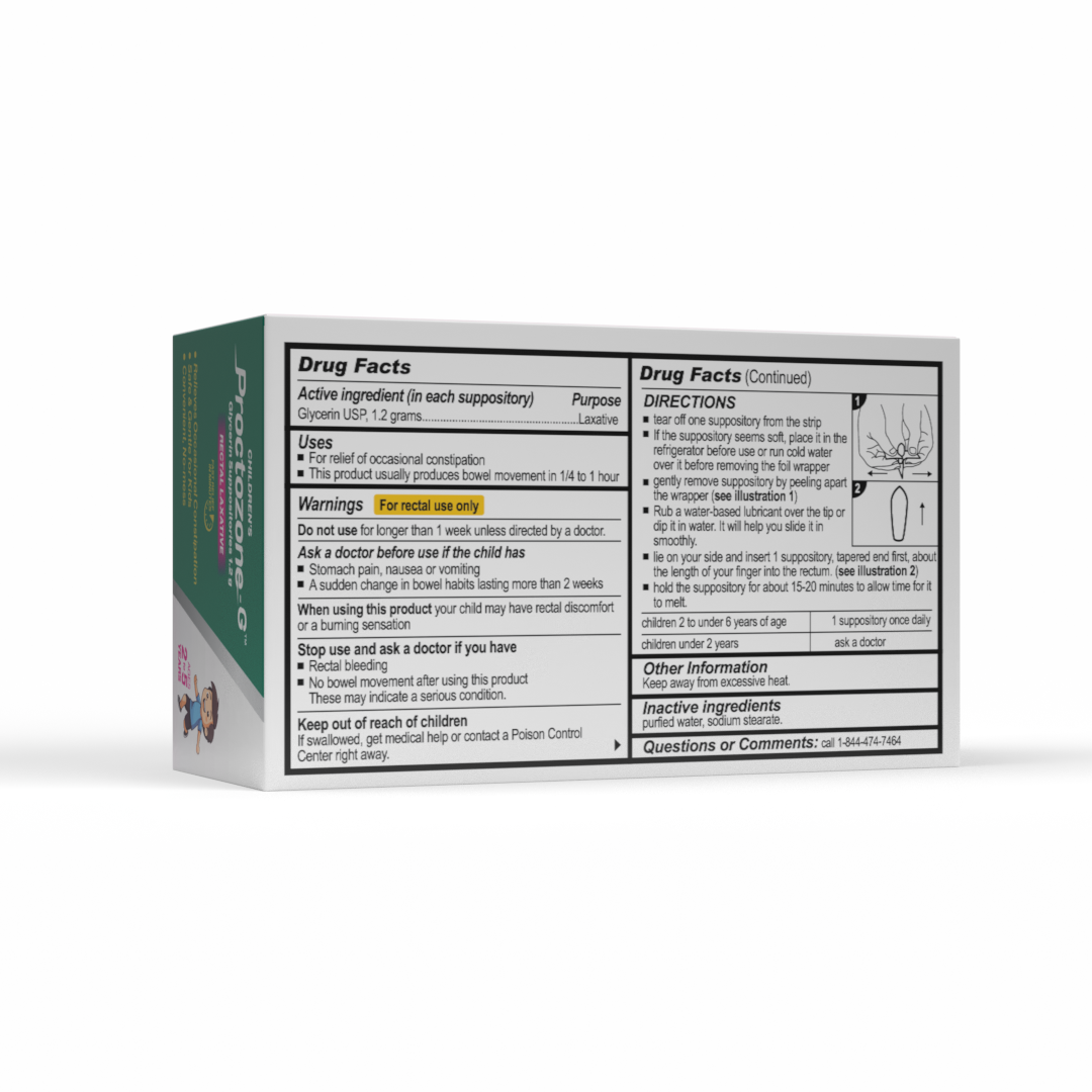 Proctozone-G™ Glycerin Suppositories 1.2 g (Pediatric)