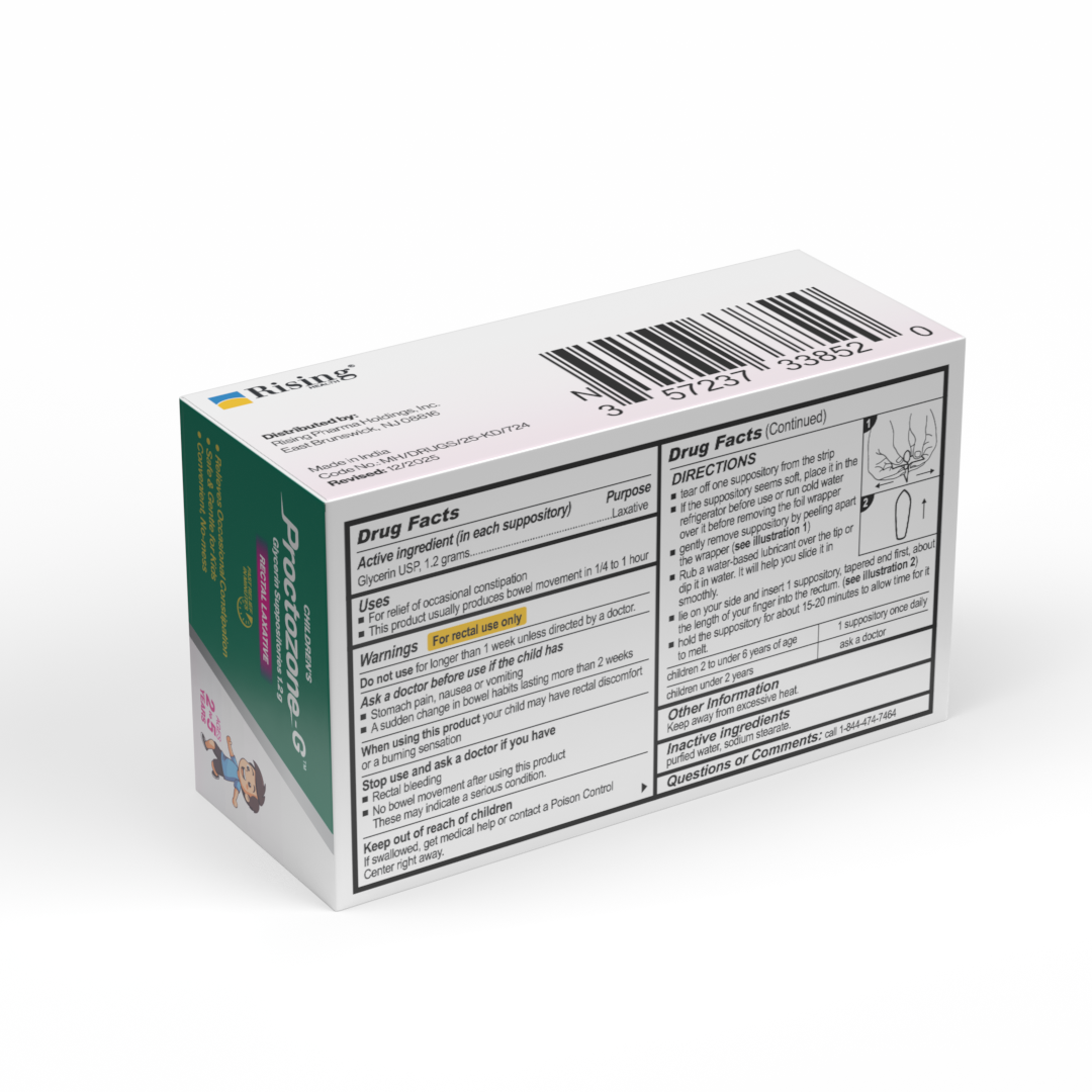 Proctozone-G™ Glycerin Suppositories 1.2 g (Pediatric)