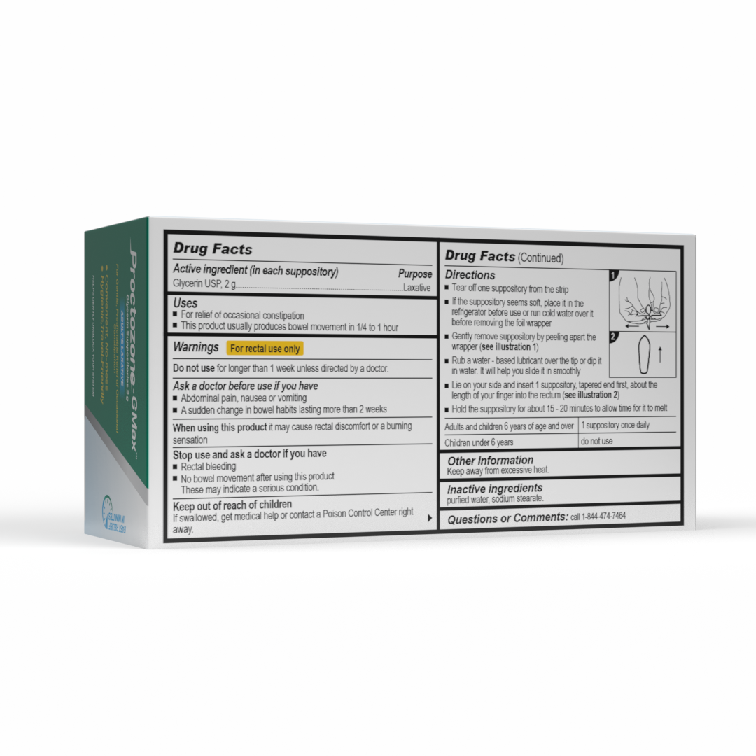 Proctozone-GMax™ Glycerin Suppositories 2 g (Adult)