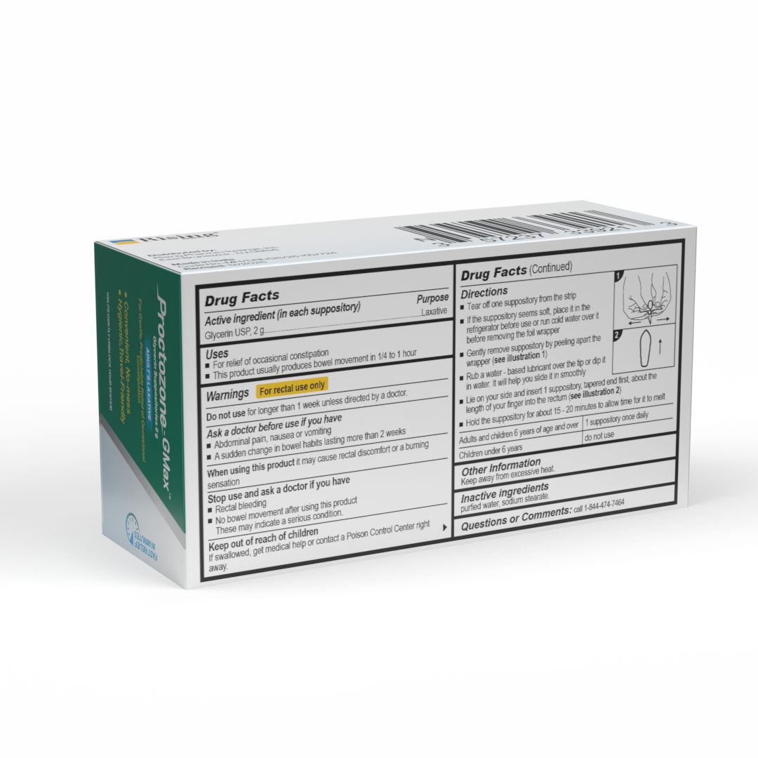 Proctozone-GMax™ Glycerin Suppositories 2 g (Adult)