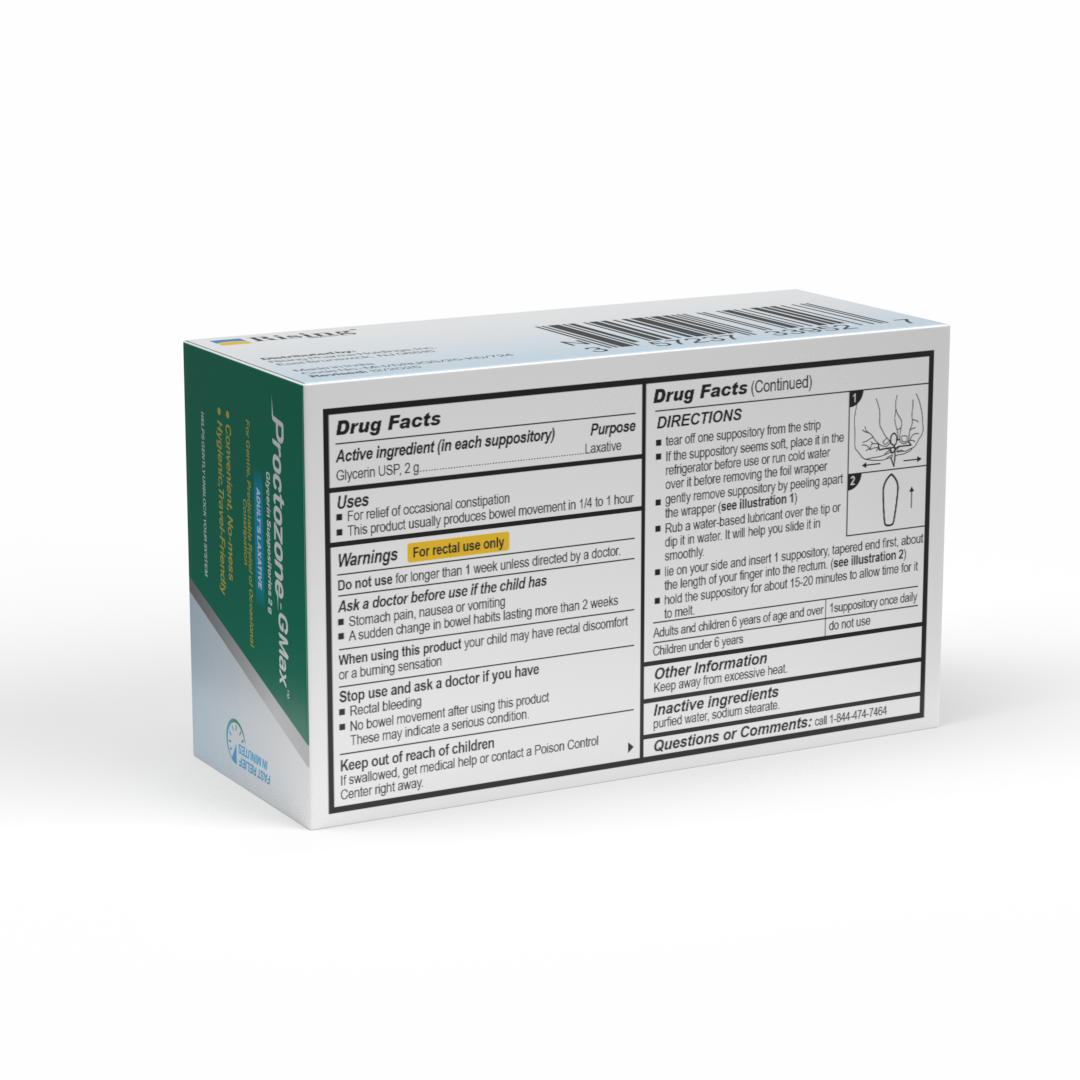 Proctozone-GMax™ Glycerin Suppositories 2 g (Adult)